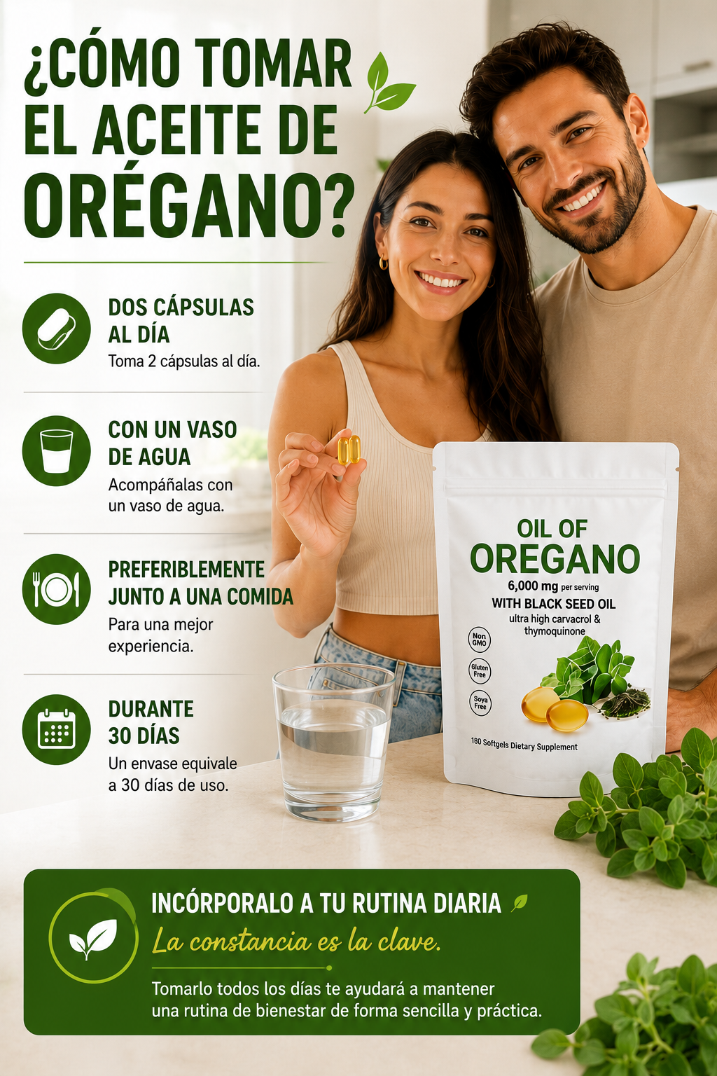 ACEITE DE OREGANO 100%🌿 60 CAPSULAS