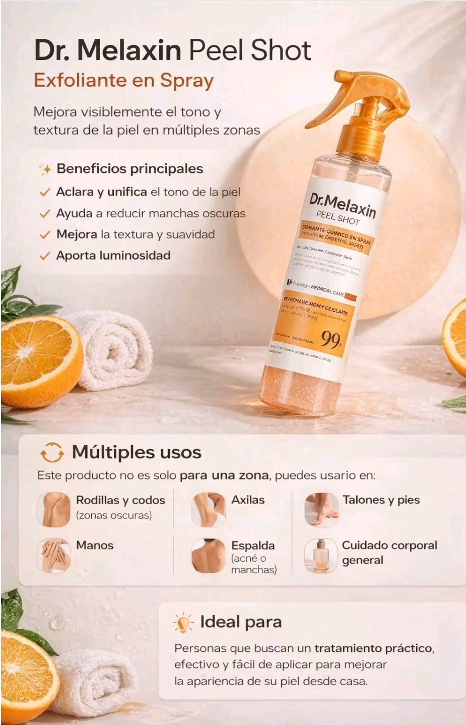✨ DR. MELAXIN PEEL SHOT –🔥 ELIMINA LA PIEL MUERTA ✨