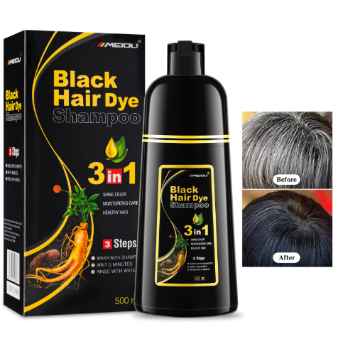 ✨ BLACK HAIR DYE – SHAMPOO PARA CANAS ✨
