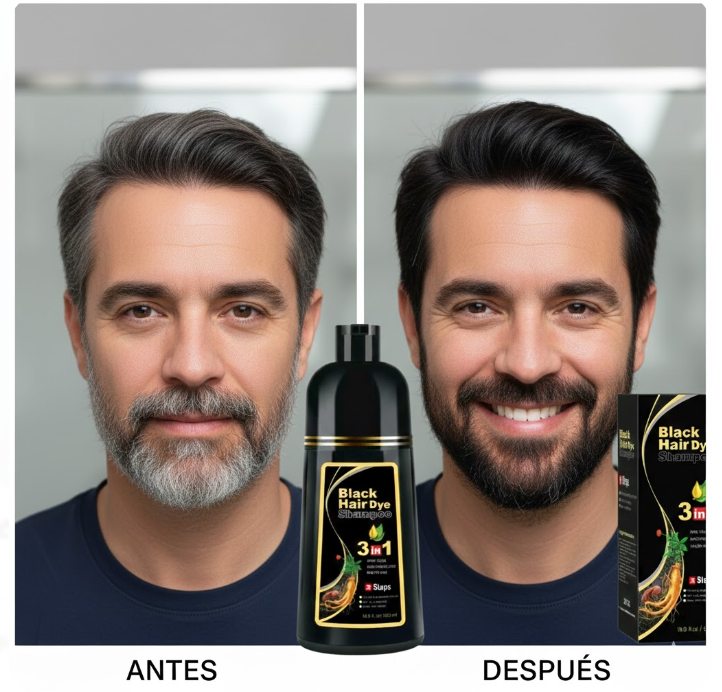 ✨ BLACK HAIR DYE – SHAMPOO PARA CANAS ✨