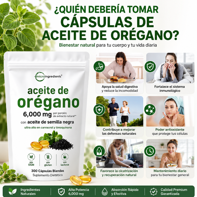 ACEITE DE OREGANO 100%🌿 60 CAPSULAS