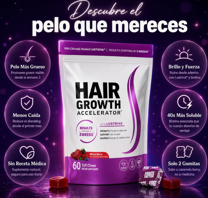 🍇💜🧬 HAIR GROWTH — MEJORA TU GENÉTICA CAPILAR 🧬💜🍇(GUMMIES)