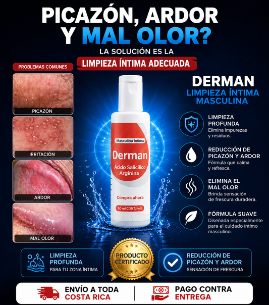 DERMAN -Elimina mal olor y picazón🔴