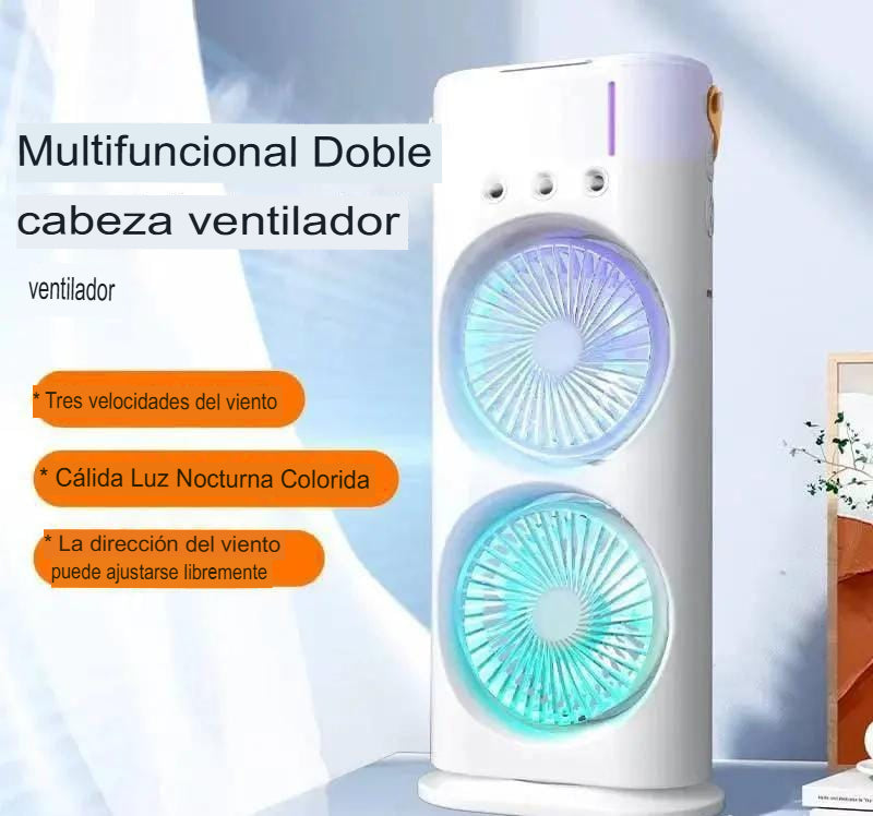Ventilador Humidificador Doble de Torre con SPRAY❄️