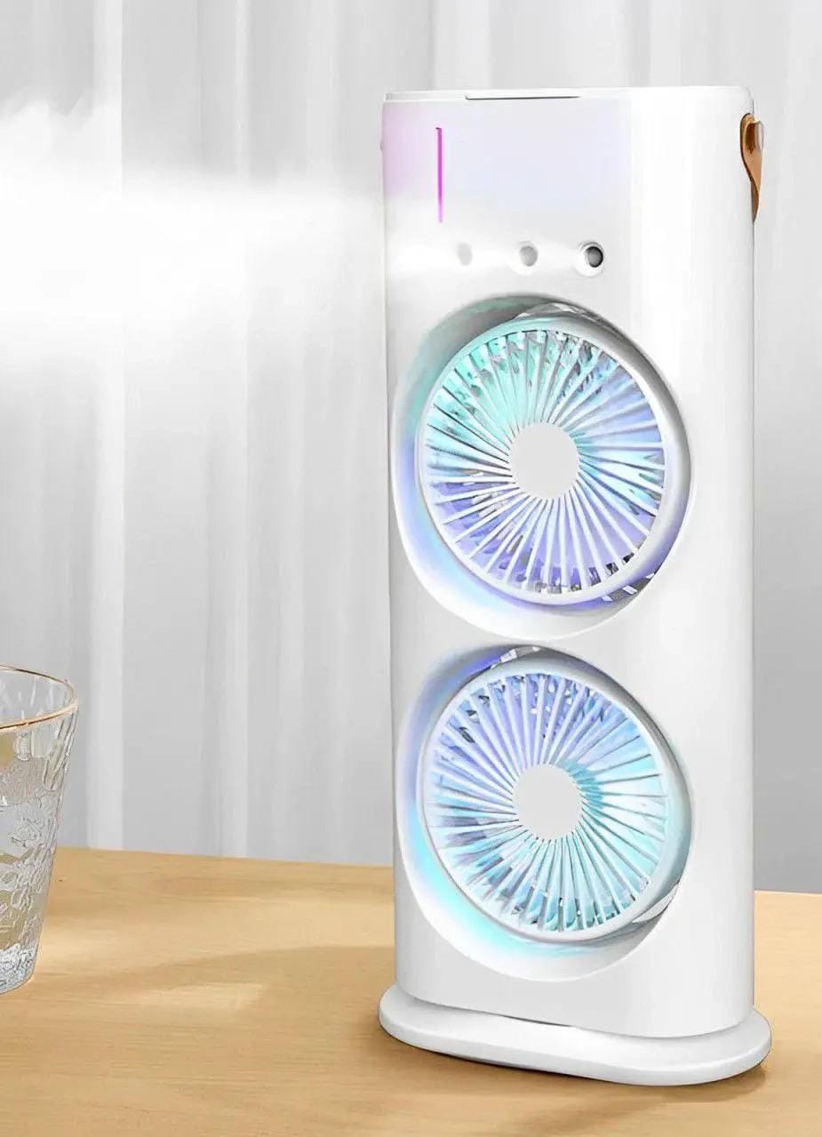 Ventilador Humidificador Doble de Torre con SPRAY❄️