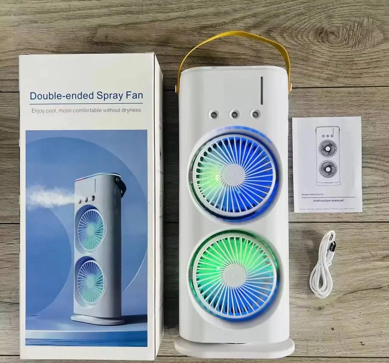 Ventilador Humidificador Doble de Torre con SPRAY❄️